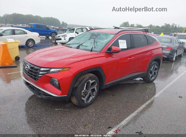 5NMJFCAE7NH131108 2022 HYUNDAI TUCSON Red Առջևի ձախ երեք քառորդ տեսարան