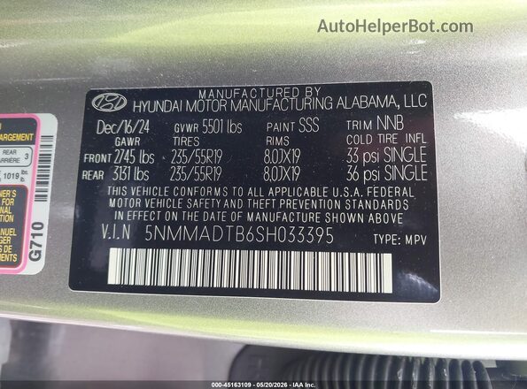 5NMMADTB6SH033395 2025 GENESIS GV70 Silver Շարժիչի բաժամունքի տեսք