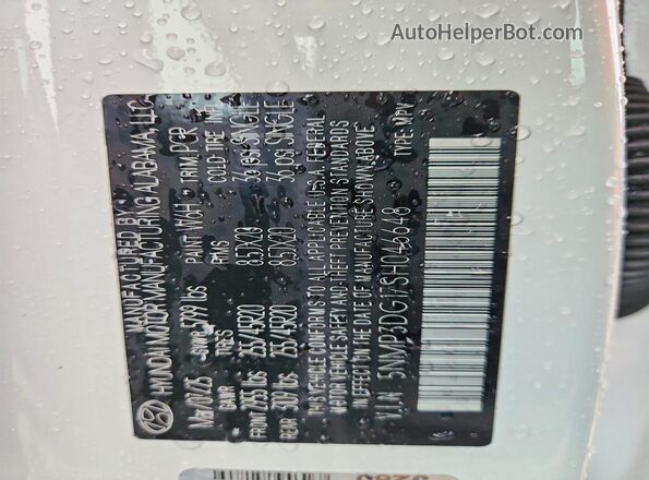 5NMP3DG17SH046648 2025 HYUNDAI SANTA White 