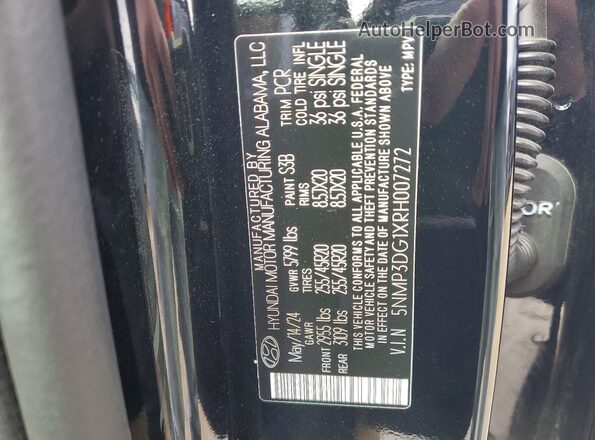 5NMP3DG1XRH007272 2024 HYUNDAI SANTA Black 