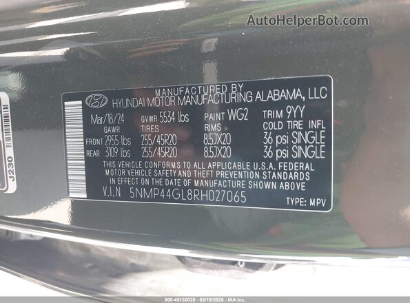 5NMP44GL8RH027065 2024 HYUNDAI SANTA FE Green Vista del compartimento del motor