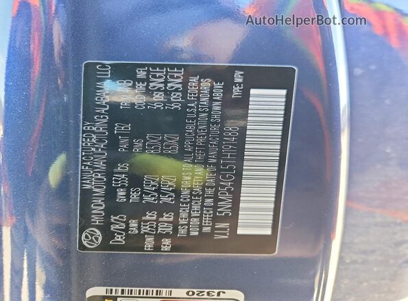 5NMP54GL5TH191488 2026 HYUNDAI SANTA Синий 