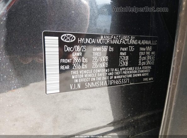 5NMS14AJ1PH653371 2023 HYUNDAI SANTA FE Black Engine compartment view