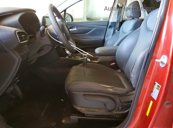 5NMS23AD2KH123923 2019 HYUNDAI SANTA Темно-бордовый Вид салона спереди