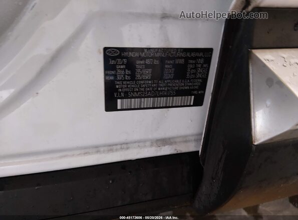 5NMS23AD7LH141755 2020 HYUNDAI SANTA FE White ძრავის განყოფილების ხედი