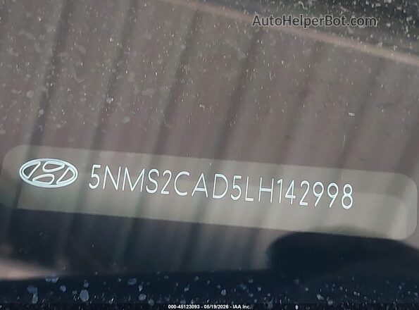 5NMS2CAD5LH142998 2020 HYUNDAI SANTA FE Blue Շարժիչի բաժամունքի տեսք