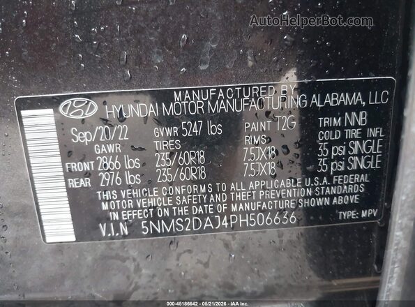 5NMS2DAJ4PH506636 2023 HYUNDAI SANTA FE Gray Widok komory silnika