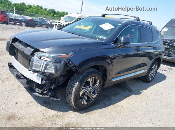 5NMS2DAJ6NH464290 2022 HYUNDAI SANTA FE Black Առջևի ձախ երեք քառորդ տեսարան
