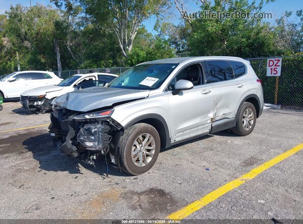 5NMS33AD4KH038854 2019 HYUNDAI SANTA FE Silver წინა მარცხენა ხედი სამი მეოთხედიდან
