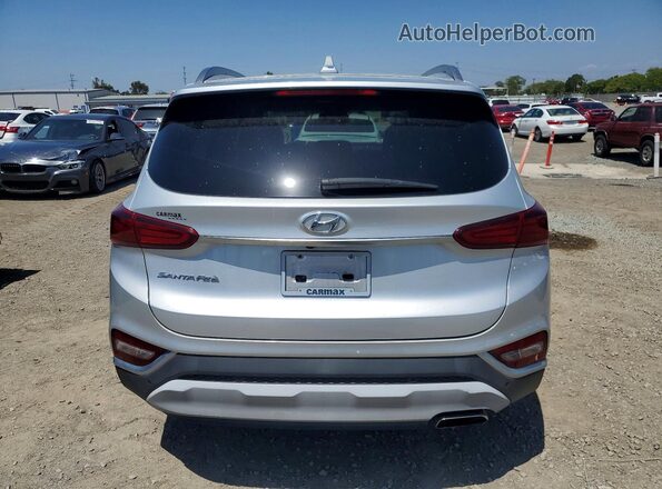 5NMS33ADXKH021752 2019 HYUNDAI SANTA Silver Вид ззаду