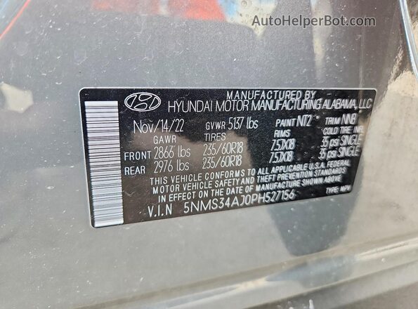 5NMS34AJ0PH527156 2023 HYUNDAI SANTA Silver 