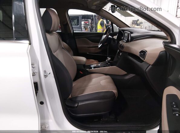 5NMS3CAD6KH052268 2019 HYUNDAI SANTA FE White Widok wnętrza z przodu