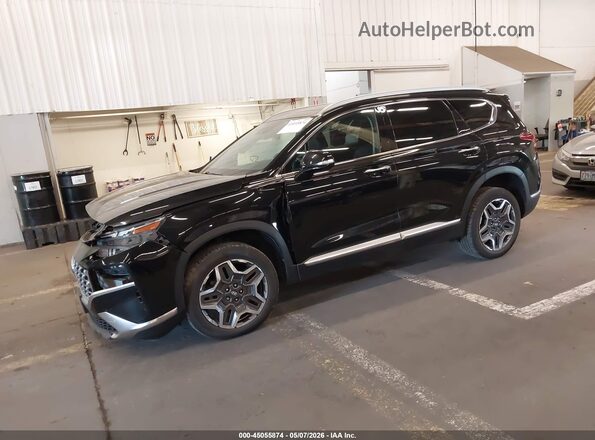 5NMS3DA10PH000363 2023 HYUNDAI SANTA FE HYBRID Black წინა მარცხენა ხედი სამი მეოთხედიდან