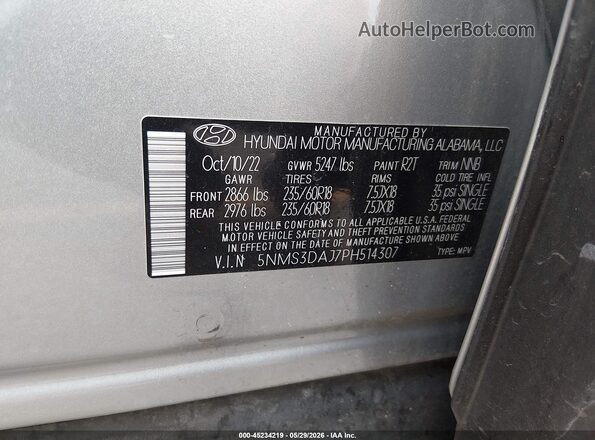 5NMS3DAJ7PH514307 2023 HYUNDAI SANTA FE Silver Вид підкапотного простору