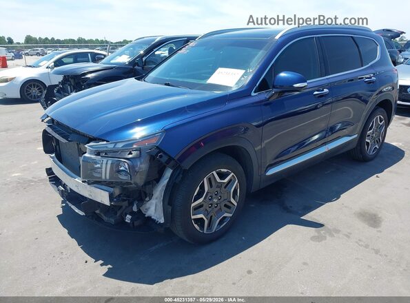 5NMS44AL1MH332063 2021 HYUNDAI SANTA FE Blue Передня ліва чверть