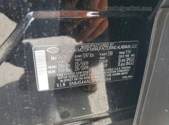 5NMS44AL2PH547066 2023 HYUNDAI SANTA Black 