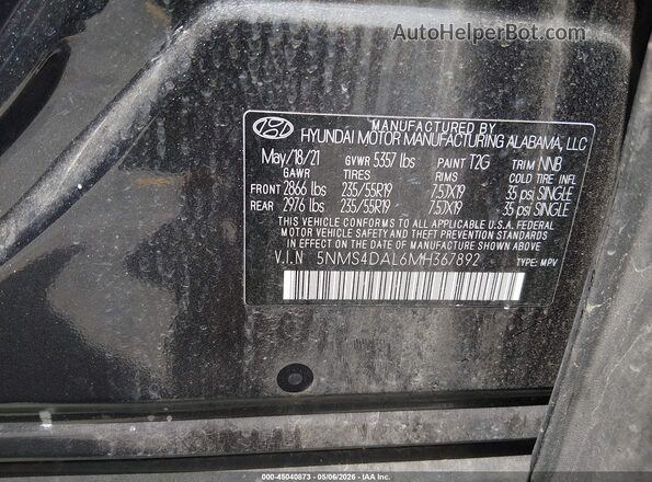5NMS4DAL6MH367892 2021 HYUNDAI SANTA FE Gray 