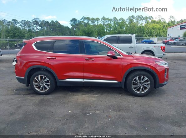 5NMS53AD0KH127475 2019 HYUNDAI SANTA FE Red Вид задньої частини салону