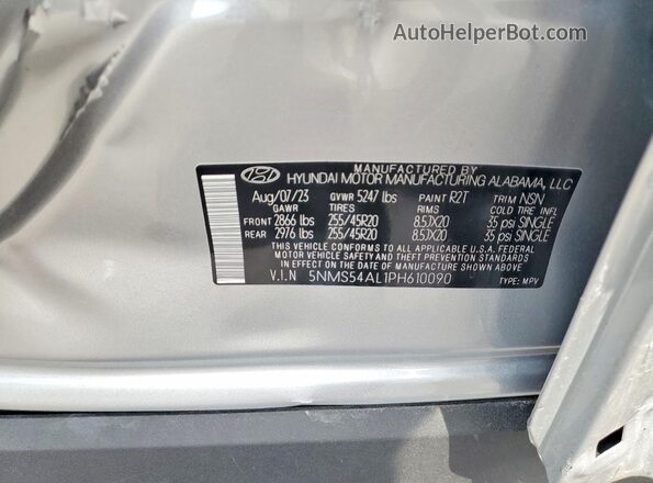 5NMS54AL1PH610090 2023 HYUNDAI SANTA Silver 