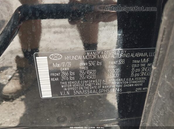 5NMS54AL3PH564746 2023 HYUNDAI SANTA FE CALLIGRAPHY Black Вид підкапотного простору