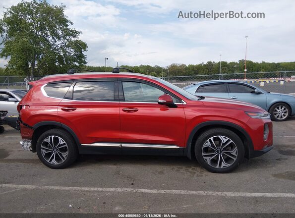 5NMS5CAA3LH180792 2020 HYUNDAI SANTA FE Red Rear interior view