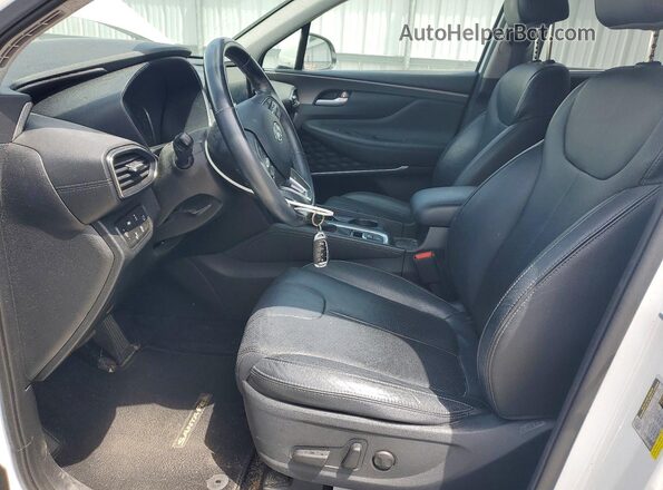 5NMS5CAD2KH095371 2019 HYUNDAI SANTA White წინა სალონის ხედი