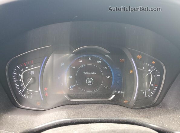 5NMS5CAD2KH095371 2019 HYUNDAI SANTA White ხელსაწყოთა პანელის ხედი