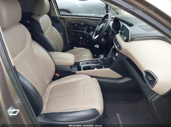 5NMS5CAD8KH004748 2019 HYUNDAI SANTA FE Brown წინა სალონის ხედი