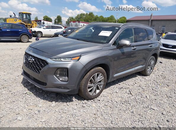 5NMS5CADXKH047181 2019 HYUNDAI SANTA FE Gray წინა მარცხენა ხედი სამი მეოთხედიდან