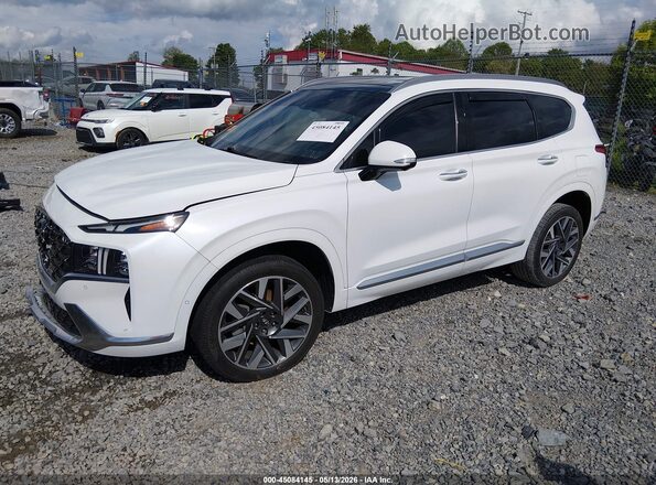 5NMS5DAL0NH447459 2022 HYUNDAI SANTA FE White Առջևի ձախ երեք քառորդ տեսարան