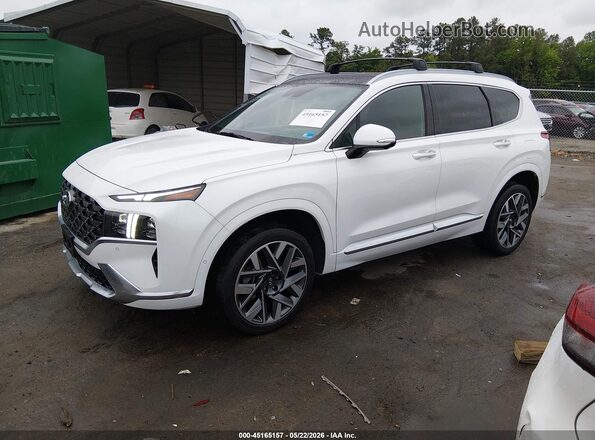 5NMS5DAL1NH403020 2022 HYUNDAI SANTA FE White წინა მარცხენა ხედი სამი მეოთხედიდან