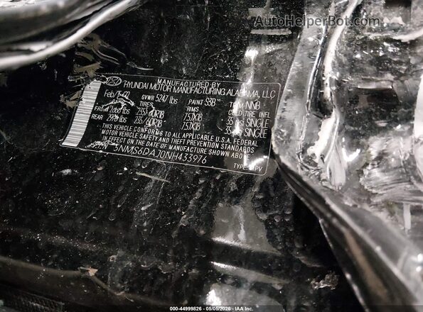 5NMS6DAJ0NH433976 2022 HYUNDAI SANTA FE Black 