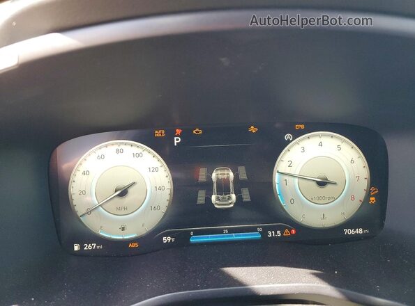 5NMS6DAJ8MH367644 2021 HYUNDAI SANTA White Սարքավորումների վահանակի տեսք