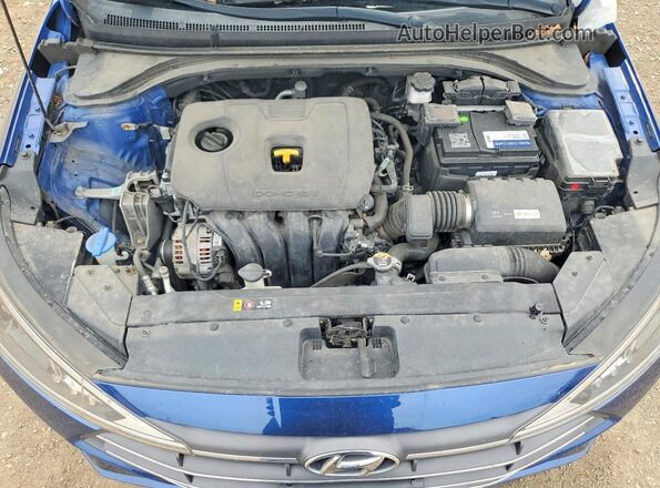 5NPD74LF1KH496324 2019 HYUNDAI ELANTRA Blue Widok wnętrza z tyłu