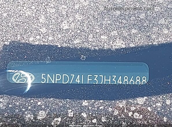5NPD74LF3JH348688 2018 HYUNDAI ELANTRA Gray Вид підкапотного простору