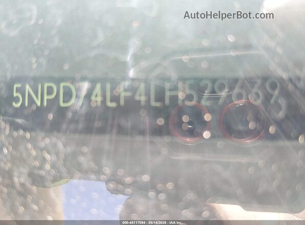 5NPD74LF4LH529639 2020 HYUNDAI ELANTRA Белый Вид подкапотного пространства