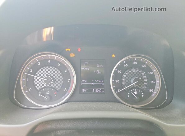 5NPD74LF7KH492827 2019 HYUNDAI ELANTRA Blue Instrument cluster view