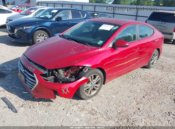 5NPD84LF0JH213469 2018 HYUNDAI ELANTRA Red Առջևի ձախ երեք քառորդ տեսարան