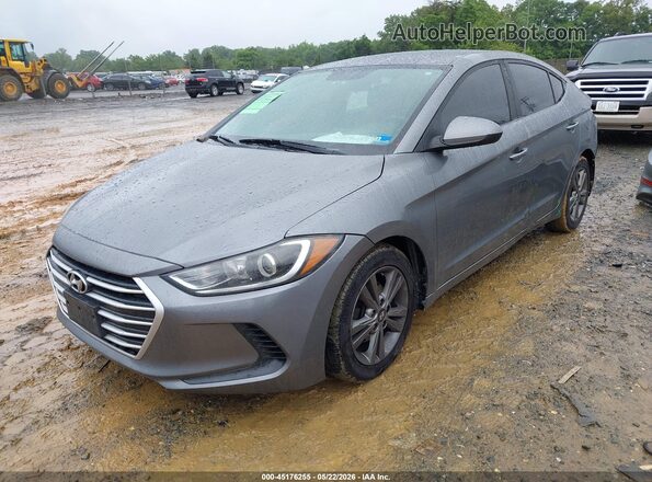 5NPD84LF0JH296417 2018 HYUNDAI ELANTRA Gray Առջևի ձախ երեք քառորդ տեսարան