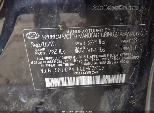 5NPD84LF0LH623109 2020 HYUNDAI ELANTRA Black 