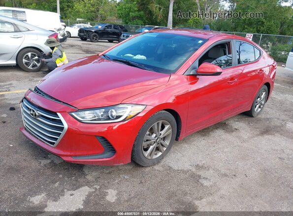 5NPD84LF1HH077928 2017 HYUNDAI ELANTRA Red წინა მარცხენა ხედი სამი მეოთხედიდან