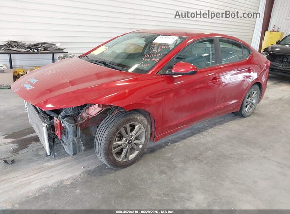 5NPD84LF1JH351912 2018 HYUNDAI ELANTRA Red Առջևի ձախ երեք քառորդ տեսարան