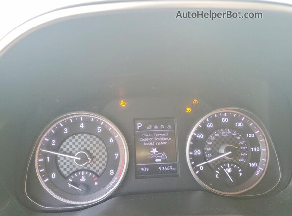 5NPD84LF1KH439800 2019 HYUNDAI ELANTRA Blue ხელსაწყოთა პანელის ხედი