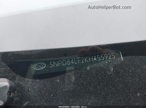 5NPD84LF2KH455925 2019 HYUNDAI ELANTRA White Vista del compartimento del motor