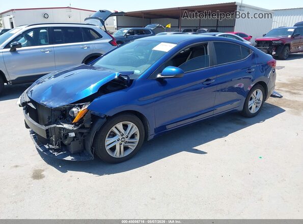 5NPD84LF2KH463510 2019 HYUNDAI ELANTRA Blue Առջևի ձախ երեք քառորդ տեսարան