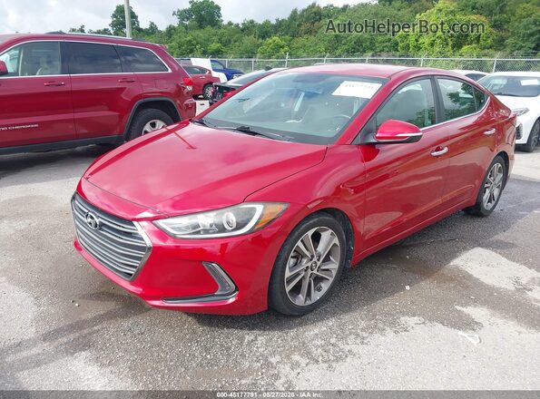 5NPD84LF3HH016161 2017 HYUNDAI ELANTRA Red Առջևի ձախ երեք քառորդ տեսարան