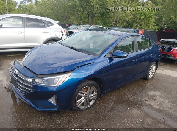 5NPD84LF3KH443931 2019 HYUNDAI ELANTRA Blue Front left