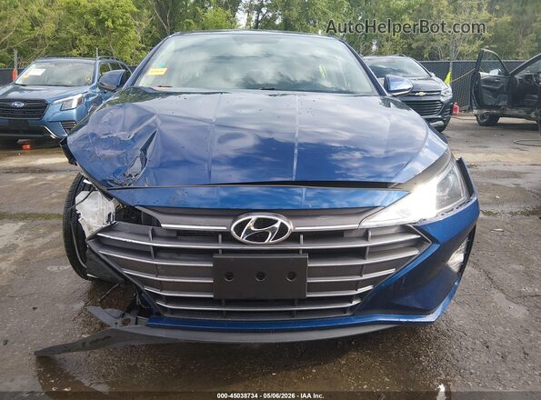 5NPD84LF3KH443931 2019 HYUNDAI ELANTRA Blue Instrument cluster view