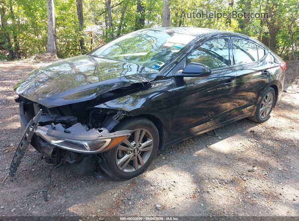 5NPD84LF4JH324364 2018 HYUNDAI ELANTRA Black წინა მარცხენა ხედი სამი მეოთხედიდან