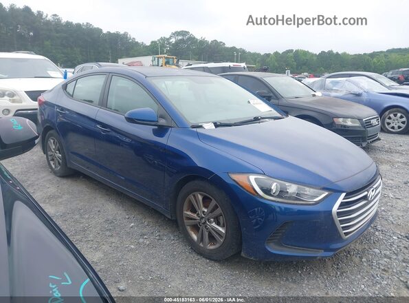 5NPD84LF5HH104533 2017 HYUNDAI ELANTRA Blue უკანა სალონის ხედი
